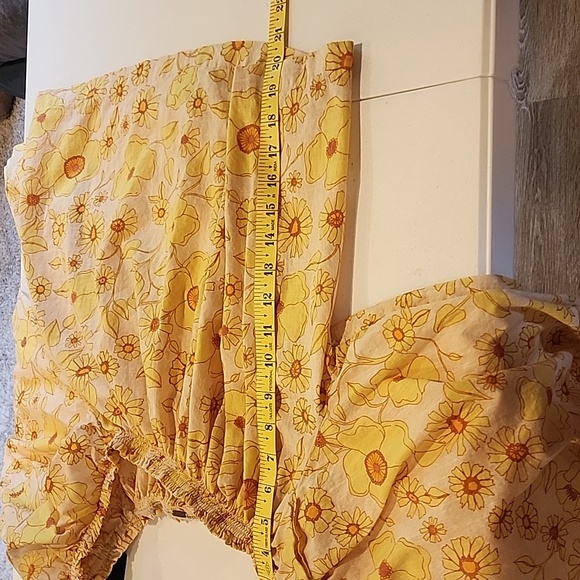 Free People Miss Daisy Cotton Printed Top sz S - Picture 6 of 11